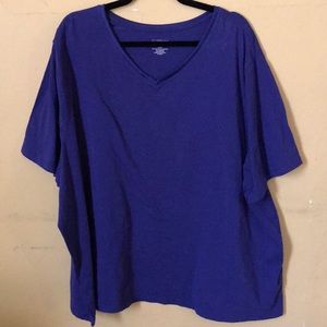Purple v neck short sleeve top